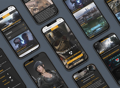 Ironsight - Mobile responsive web design adobe xd game interaction design mobile mobile design mobile ui ui uidesign uiux user experience user interface uxdesign videogames web responsive webdesign