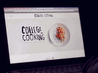 College Cooking Makeover hand drawn type web