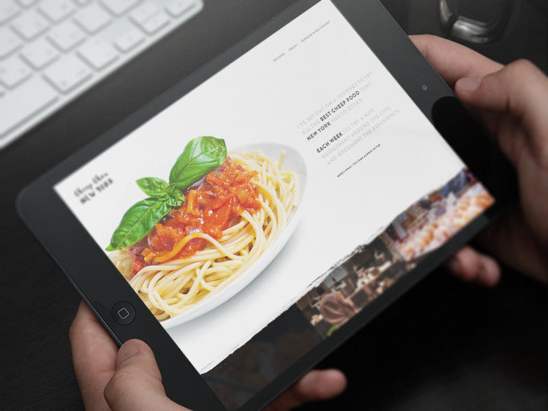 Personal Project Concept mockup homepage blog ipad web restaurant food