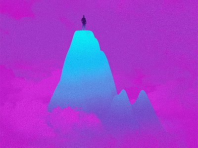 Day_11 c4d clouds gradient grain mountain