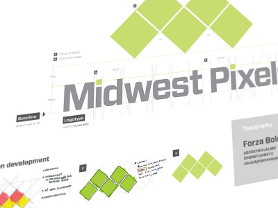 Midwest Pixels initial branding branding forza geometry icon indesign logotype midwest pixels sketch