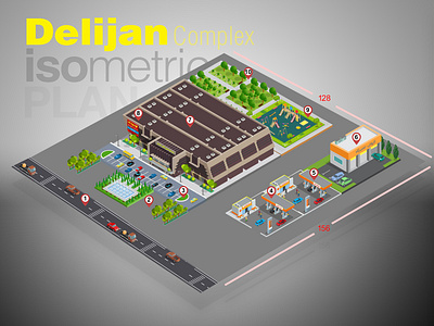 Delijan Isometric Plan commercialillustration complex delijan isometric photoshop plan