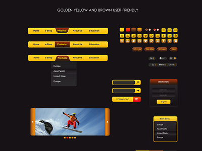 Golden Ui ( Free Download ) golden ratio golden ui menu uidesign webdesign
