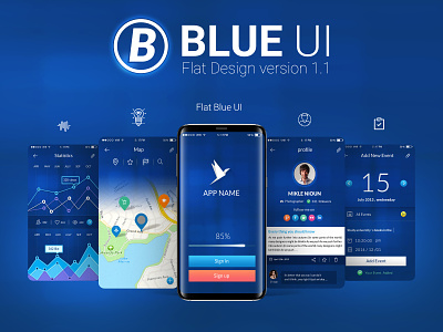 Blue Flat Ui blue flat mobile ui ui design ui designer