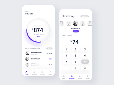 Bank App app bank banking clean flow interaction minimalistic payment simple ui ui ux ui design ux