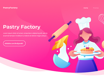 Pastry Factory design vector website