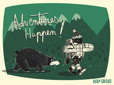 Adventures happen character design editorial illustration ilustración procreate