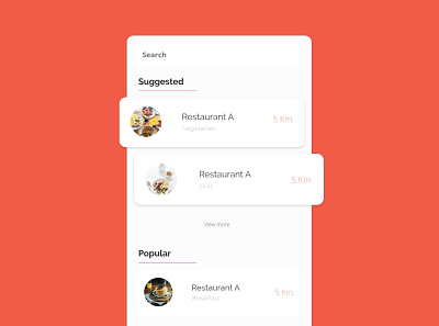 Restaurant Mobile app UI mobile ui