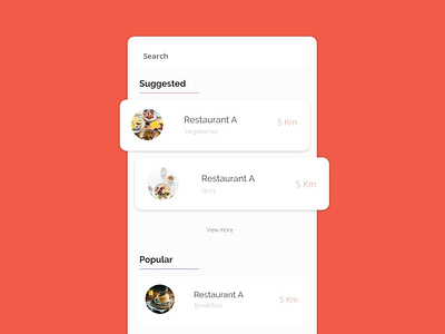 Restaurant Mobile app UI