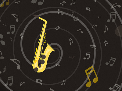 Saxophone brown illustration noise saxophone wallpaper yellow