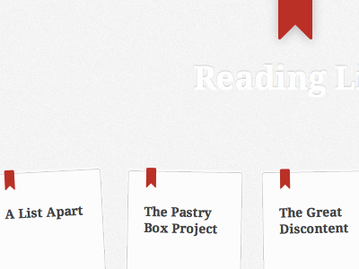 Reading List bookmark css html icons reading typography