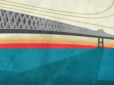 Bridge album art bridge illustration sunset