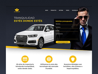 Autoseguro landing page design developer graphic landing motion site ui ux web website