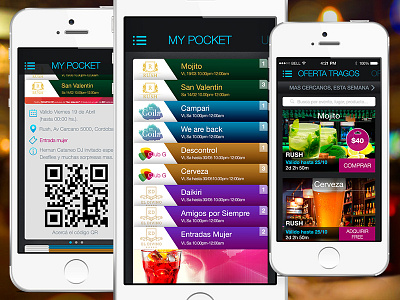 PocketNight App android app design ios mobile mockup product ui ux