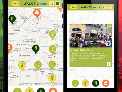 Walk Florence App android app design ios mobile mockup product ui ux