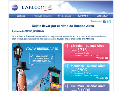 Aerolineas LAN - Mailing brand branding design developer graphic logo mail mailing product site typography ui ux web website