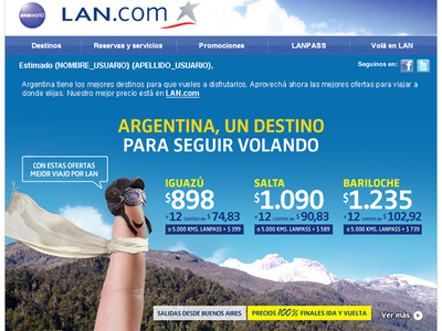 Aerolineas LAN - Mailing brand branding design developer graphic iso mail mailing product site ui ux web website
