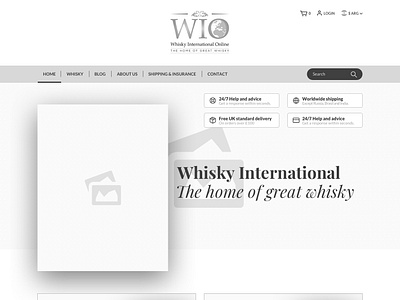 Whisky International Online - Wireframes Front animation app brand branding design developer flat graphic mobile mockup motion product site type ui ux web website wireframe wireframe design