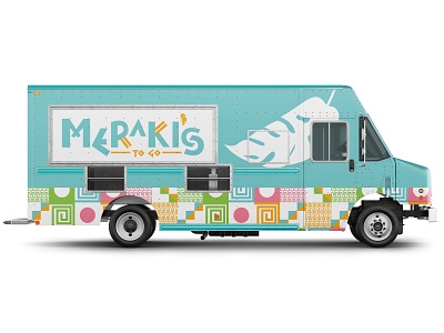 Meraki's To Go Food Truck branding foodtruck illustrator mockup patterns