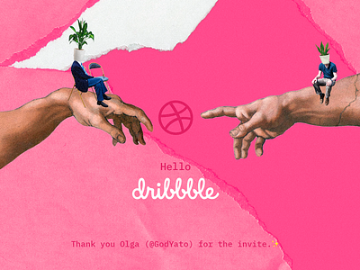 Hello Dribble! app collage invite plants thank you welcome shot