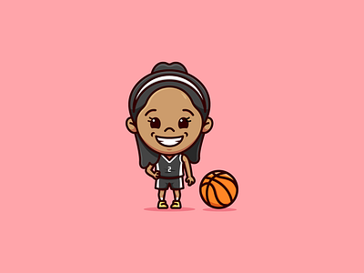 Gigi Bryant 🏀 athlete bas basketball cartoon illustration cartoon logo character illustration cute design illustration mascot logo nba