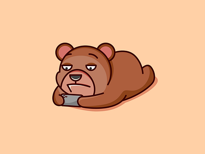 Daily routine in 2020 activity animal bear cartoon logo daily illustration logo stay home watching