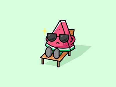 Chill cartoon cute illustration logo logo inspiration logo mascot watermelon