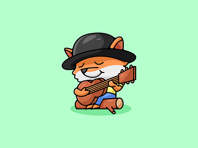 Fox Music cute fox illustration logo inspiration music