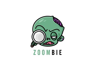 Zoombie 🧟 acute funny illustration. logo cartoon logo designer zoombie