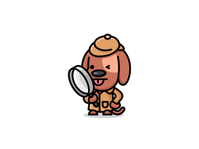 Dogtective 🔎 animal cute logo detective dog illustration dog logo logo design logo designer
