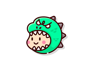 Goodzila 👍🦖 cute funny icon illustration logo sticker