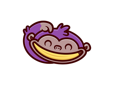 Smiley monkey 🦧 animal banana funny happy illustrations logo monkeys smile