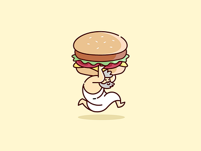 BurgerGod 🍔 brand branding burger business cartoon character creative food fresh funny god identity illustration junk food logo mascot mythology vector