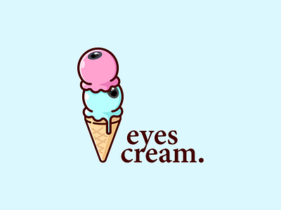 EyesCream 🍦 cartoon cool creative design drink food fresh ice icecrem ideas identity illustration junk food logo summer sweet vector