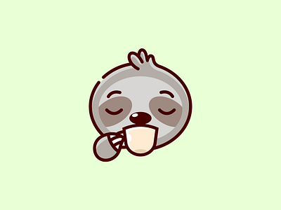 SlothCoffee 🦥 animal cartoon character coffee creativity cute design drink funny hot drink ideas identity illustrations logo morning sloth vector wild life