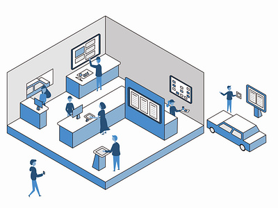 Isometric restaurant digital point of sale products