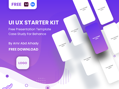 UI/UX Starter Kit Case Study Presentation Template Free app case study design icon ui ux