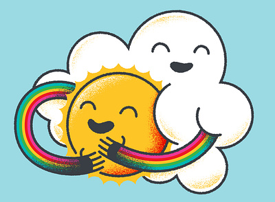 HUGS Threadless Shirt Design adobe adobe illustrator cloud cute design illustraion illustrator rainbow threadless