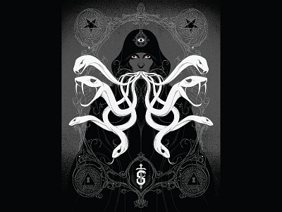 Secret Panel Poster adobe adobe illustrator artprint creepy design halloween illustration occult occult design occultism screenprint secret panel spooky vector