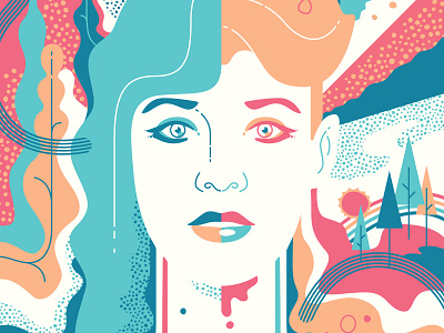 Betty Who Poster Detail adobe adobe illustrator design illustration portrait psychedelic screenprint vector
