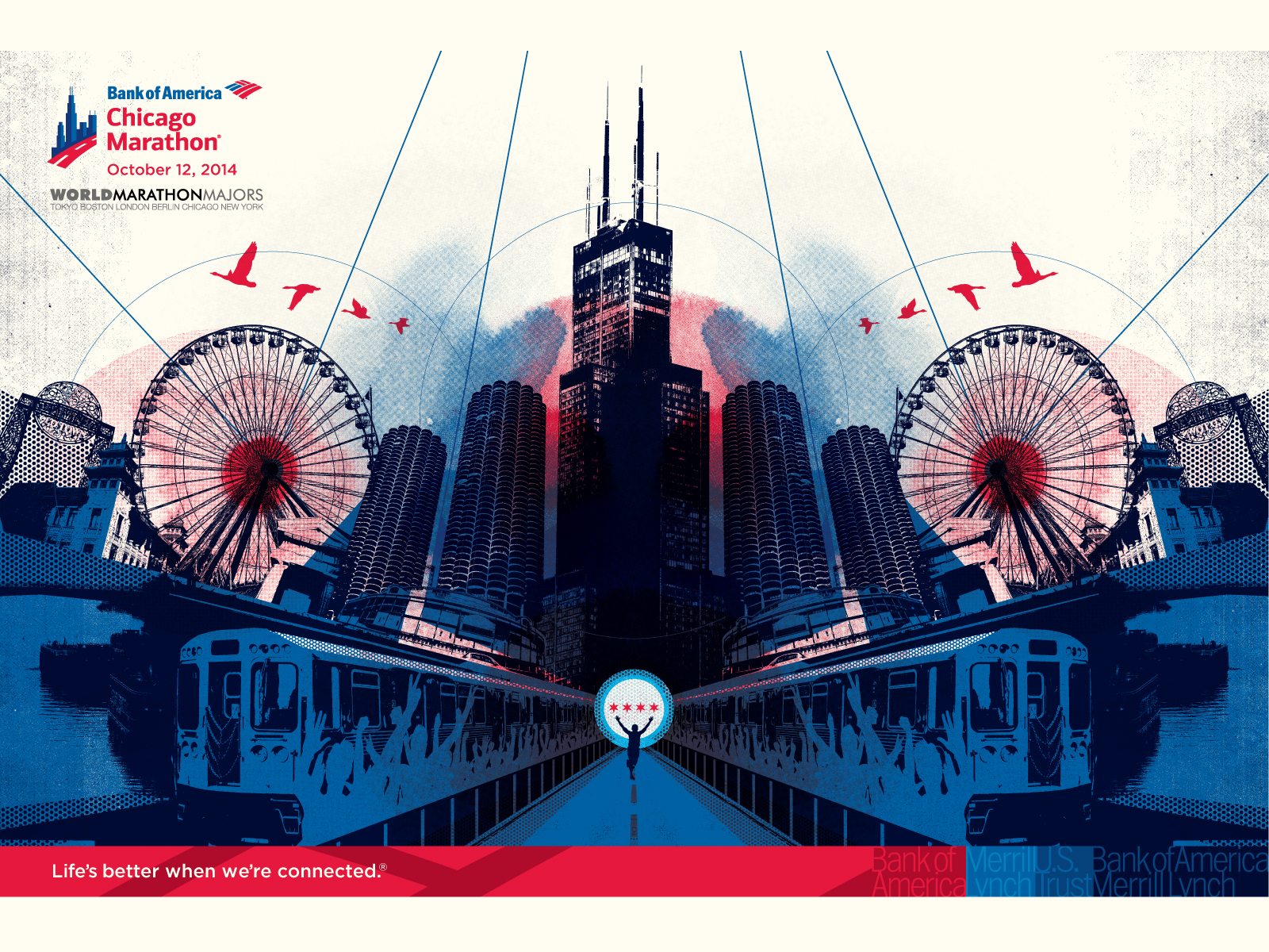 Bank of America Chicago Marathon Poster & Map by Billy Baumann for