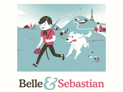 Belle & Sebastian Poster children book illustration childrens book gigposter midcentury rock poster screenprint