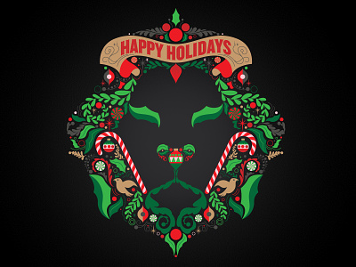 Delicious Holiday Lion adobe illustrator christmas happy holidays holiday illustration vector