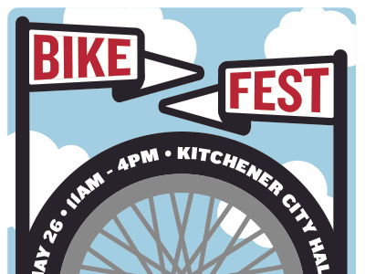 Bike Fest banner bicycle bike flag illustrator poster vector