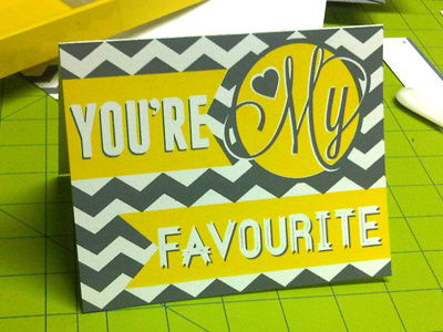 You're My Favourite card lost type screen print valentine