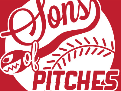 Sons of Pitches illustrator lost type t shirt vector