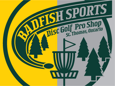 Badfish disc golf illustrator shirt tee shirt trees vector