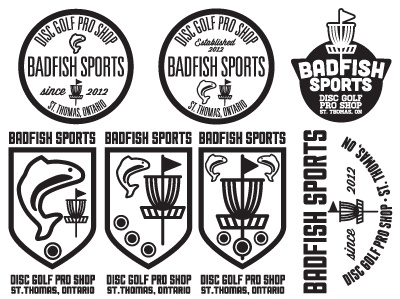 Badfish variations disc golf illustrator tee shirt vector