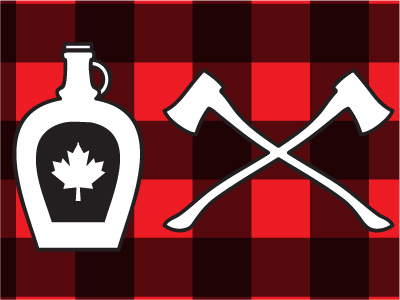 CFD axe axes canadian illustrator maple syrup plaid vector