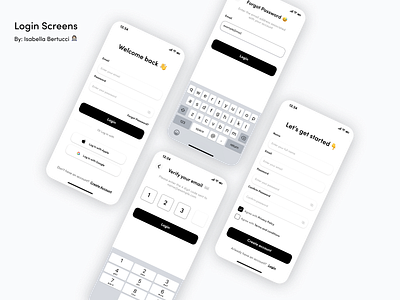 Mobile login screen app design ui ux